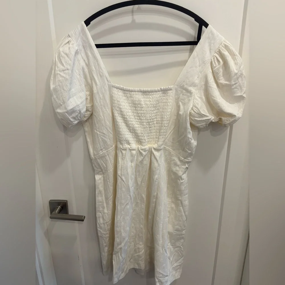 MAEVE WHITE PUFF SLEEVE DRESS - Picture 9 of 9